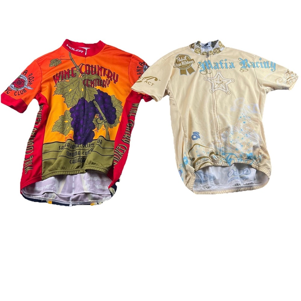 Lot Of 2 Womens Cycling Jerseys Size Medium Voler PBR Wine Country Mafia Racing